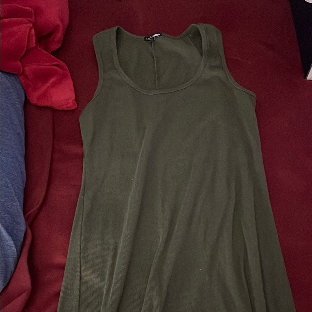 Olive Green Sleeveless Dress